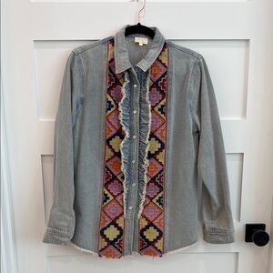 Embroidered Denim Top {Size Small}